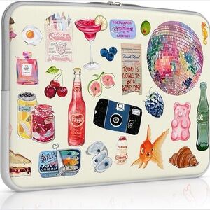 Cream Illustrated Protective Tablet Sleeve - Unbranded